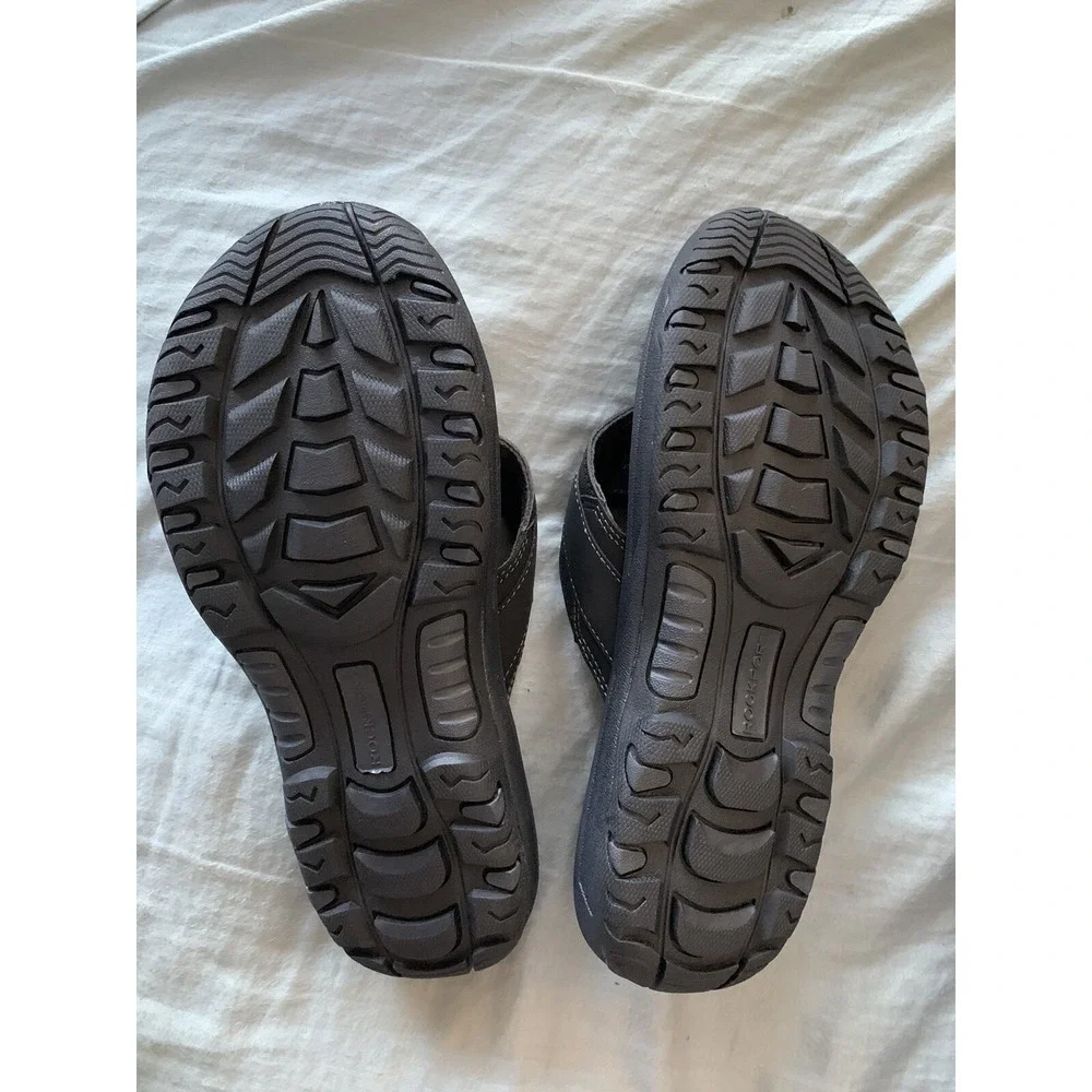Rockport Men's Hayes Thong Sandals Black Size 8 NIB